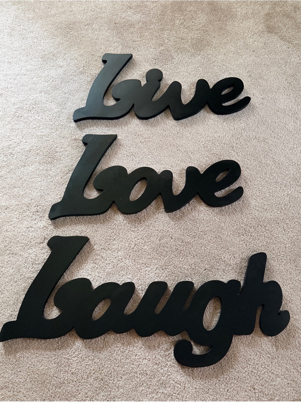 Hobby Lobby Black 'Live Love Laugh' Script Wooden Wall Words